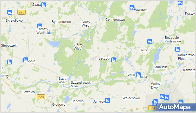 mapa Szczodrowo gmina Skarszewy, Szczodrowo gmina Skarszewy na mapie Targeo