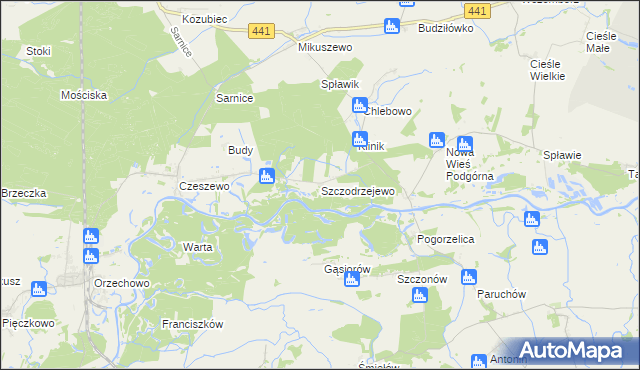 mapa Szczodrzejewo, Szczodrzejewo na mapie Targeo