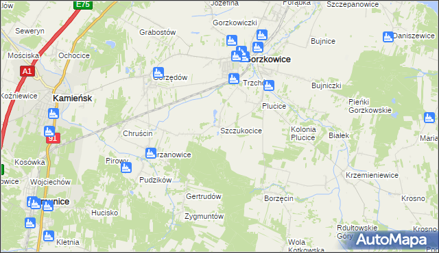 mapa Szczukocice, Szczukocice na mapie Targeo