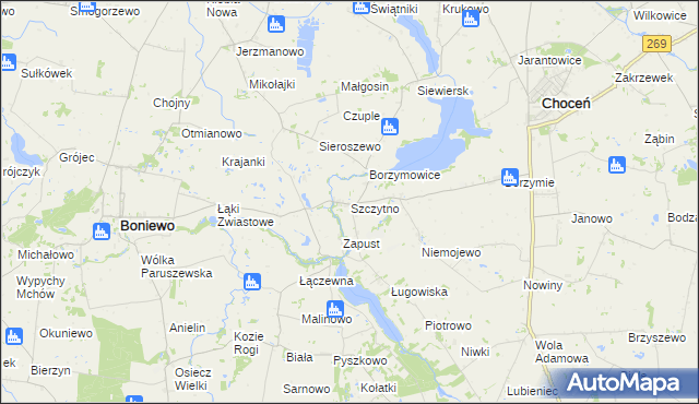 mapa Szczytno gmina Choceń, Szczytno gmina Choceń na mapie Targeo