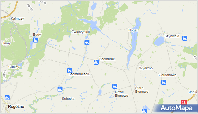 mapa Szembruk, Szembruk na mapie Targeo