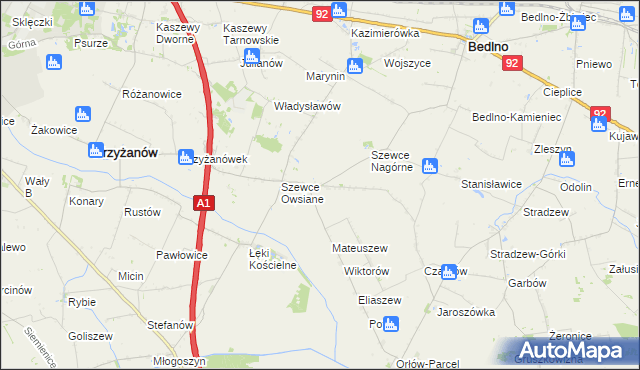 mapa Szewce Nadolne, Szewce Nadolne na mapie Targeo