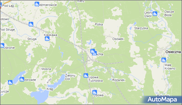 mapa Szlachta gmina Osieczna, Szlachta gmina Osieczna na mapie Targeo