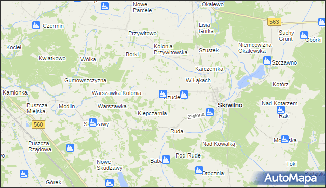 mapa Szucie, Szucie na mapie Targeo