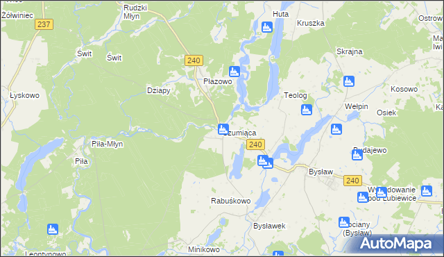 mapa Szumiąca gmina Lubiewo, Szumiąca gmina Lubiewo na mapie Targeo