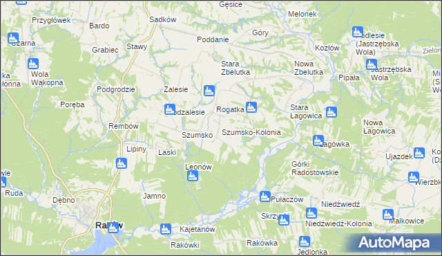 mapa Szumsko-Kolonia, Szumsko-Kolonia na mapie Targeo