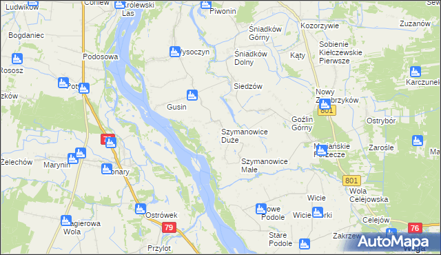 mapa Szymanowice Duże, Szymanowice Duże na mapie Targeo