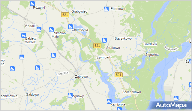 mapa Szymbark gmina Iława, Szymbark gmina Iława na mapie Targeo