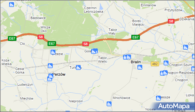mapa Tabor Wielki, Tabor Wielki na mapie Targeo