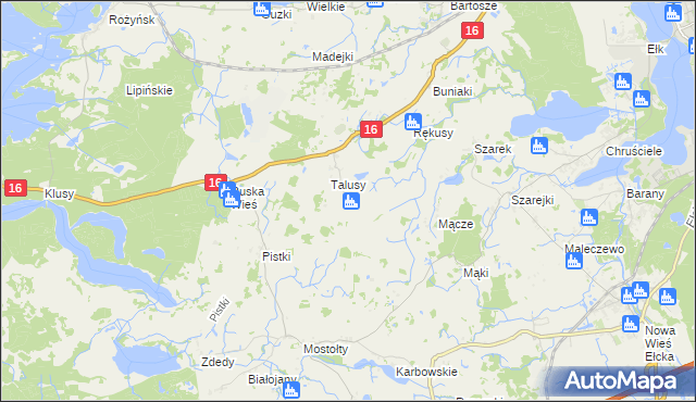 mapa Talusy Osada, Talusy Osada na mapie Targeo