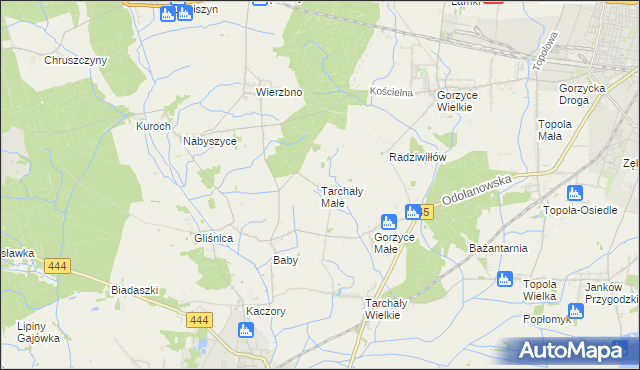 mapa Tarchały Małe, Tarchały Małe na mapie Targeo