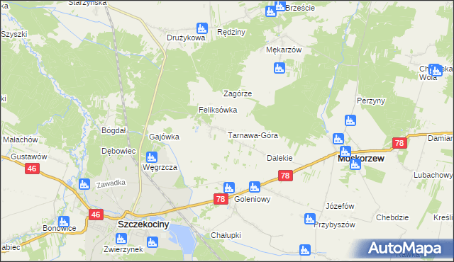 mapa Tarnawa-Góra, Tarnawa-Góra na mapie Targeo