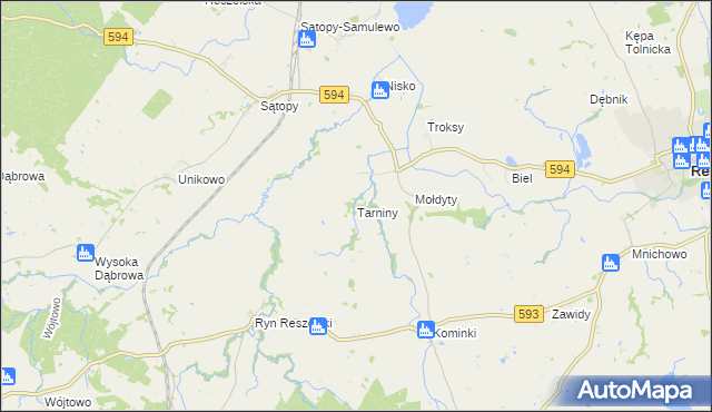 mapa Tarniny, Tarniny na mapie Targeo