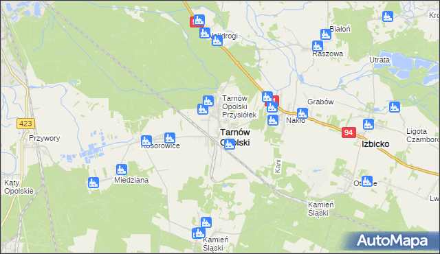 mapa Tarnów Opolski, Tarnów Opolski na mapie Targeo
