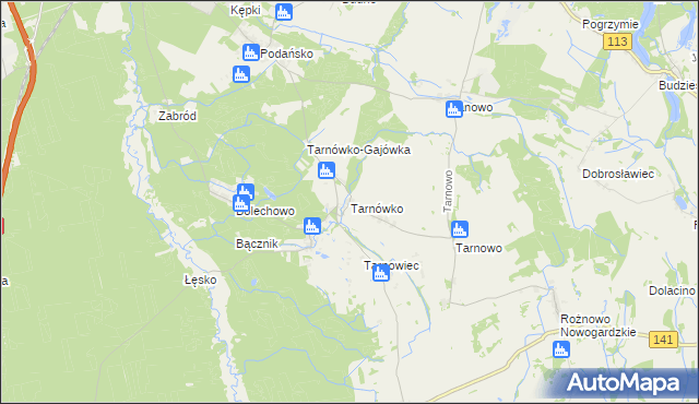 mapa Tarnówko gmina Goleniów, Tarnówko gmina Goleniów na mapie Targeo