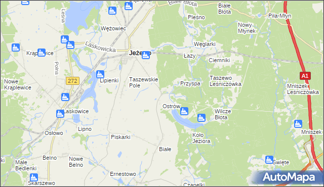 mapa Taszewko, Taszewko na mapie Targeo