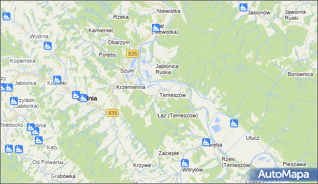mapa Temeszów, Temeszów na mapie Targeo