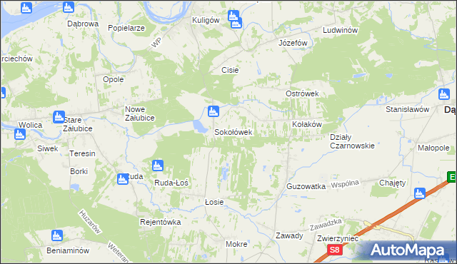 mapa Teodorów gmina Dąbrówka, Teodorów gmina Dąbrówka na mapie Targeo