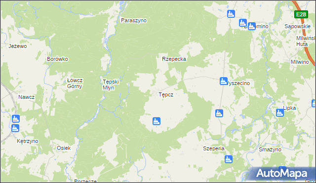 mapa Tępcz, Tępcz na mapie Targeo