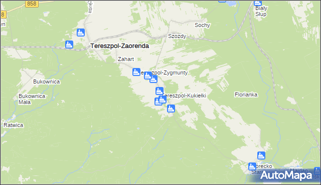 mapa Tereszpol-Kukiełki, Tereszpol-Kukiełki na mapie Targeo