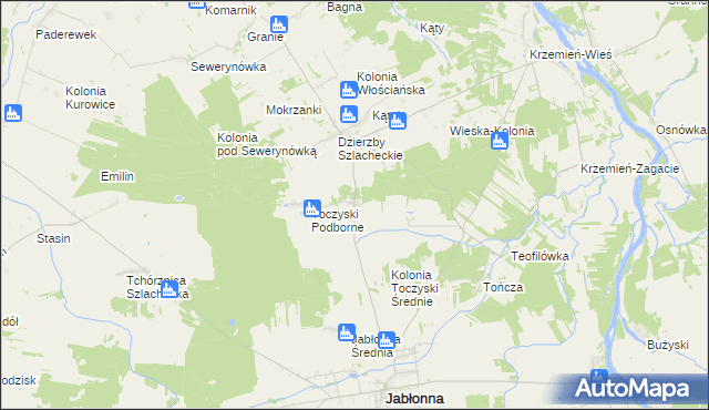 mapa Toczyski Średnie, Toczyski Średnie na mapie Targeo