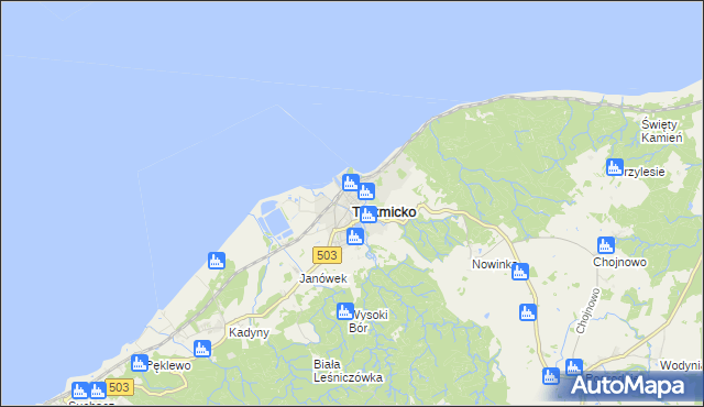 mapa Tolkmicko, Tolkmicko na mapie Targeo