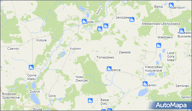 mapa Tomaszewo gmina Zblewo, Tomaszewo gmina Zblewo na mapie Targeo