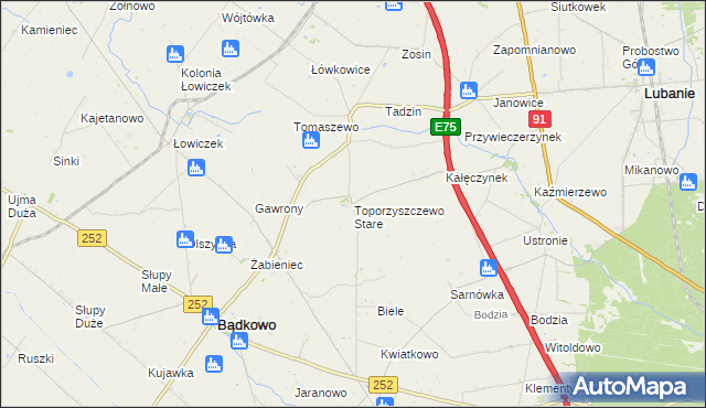 mapa Toporzyszczewo Stare, Toporzyszczewo Stare na mapie Targeo