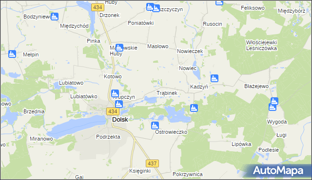 mapa Trąbinek, Trąbinek na mapie Targeo
