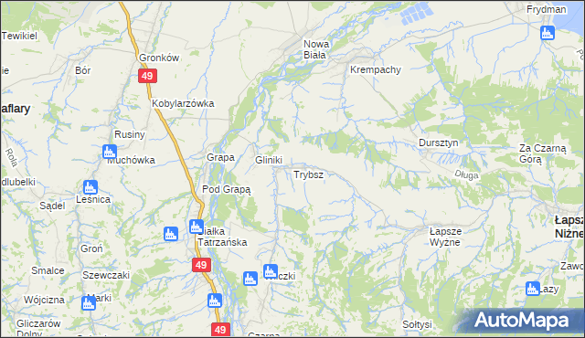 mapa Trybsz, Trybsz na mapie Targeo