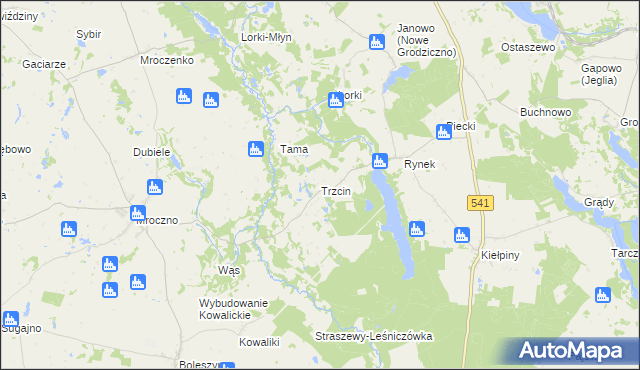 mapa Trzcin, Trzcin na mapie Targeo
