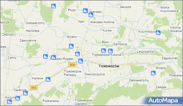 mapa Trzebieszów-Kolonia, Trzebieszów-Kolonia na mapie Targeo