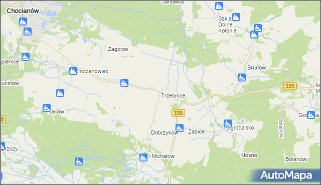 mapa Trzebnice, Trzebnice na mapie Targeo