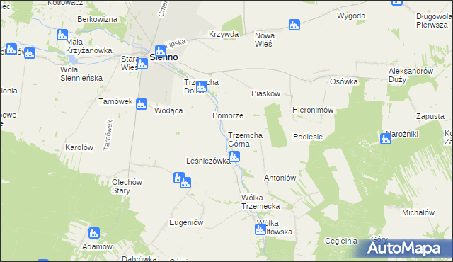 mapa Trzemcha Górna, Trzemcha Górna na mapie Targeo