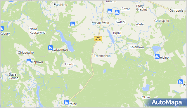 mapa Trzemienko, Trzemienko na mapie Targeo