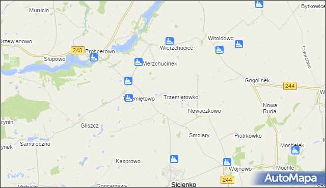 mapa Trzemiętówko, Trzemiętówko na mapie Targeo