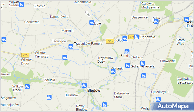 mapa Trzylatków Duży, Trzylatków Duży na mapie Targeo