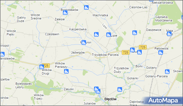 mapa Trzylatków-Parcela, Trzylatków-Parcela na mapie Targeo