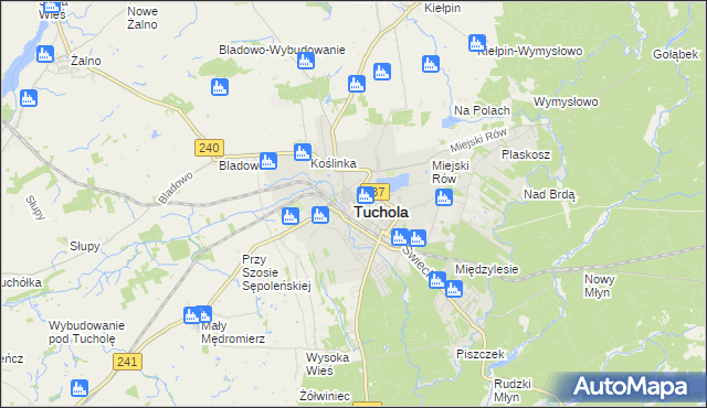 mapa Tuchola, Tuchola na mapie Targeo