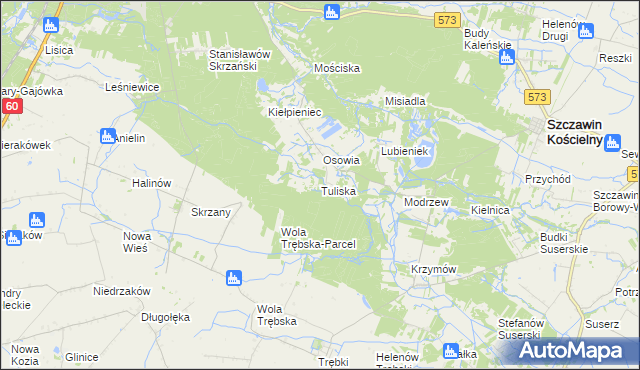mapa Tuliska, Tuliska na mapie Targeo