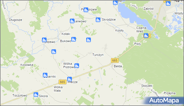mapa Turczyn gmina Rajgród, Turczyn gmina Rajgród na mapie Targeo