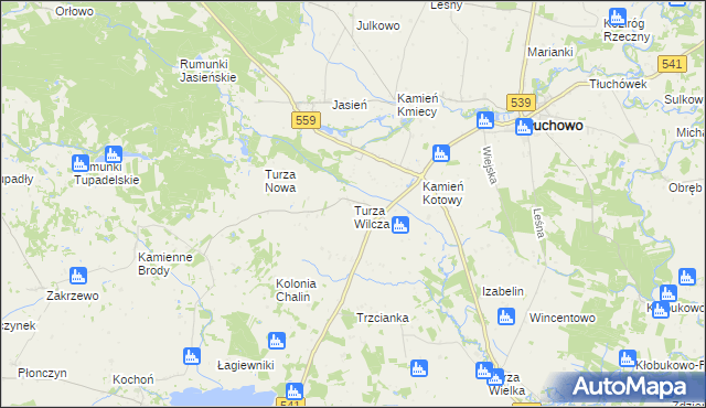 mapa Turza Wilcza, Turza Wilcza na mapie Targeo