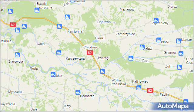 mapa Twarogi gmina Łochów, Twarogi gmina Łochów na mapie Targeo