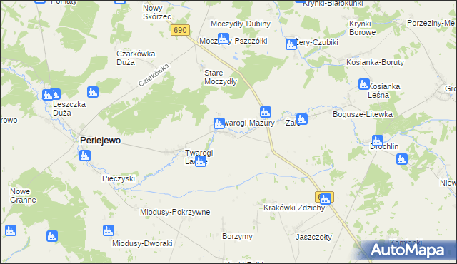 mapa Twarogi-Wypychy, Twarogi-Wypychy na mapie Targeo