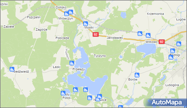 mapa Tyczyno, Tyczyno na mapie Targeo