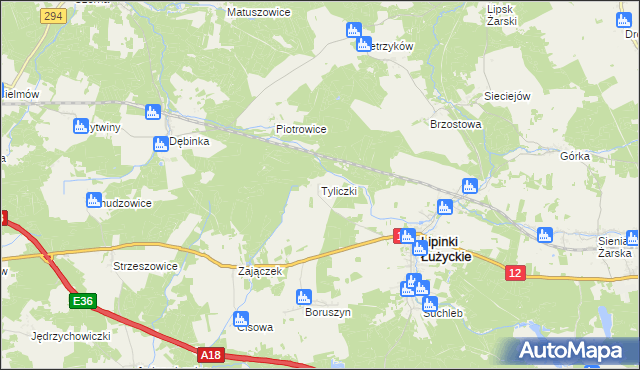 mapa Tyliczki, Tyliczki na mapie Targeo