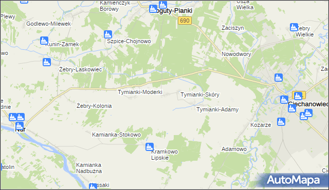 mapa Tymianki-Bucie, Tymianki-Bucie na mapie Targeo