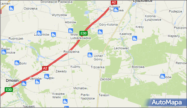 mapa Uchań Górny, Uchań Górny na mapie Targeo