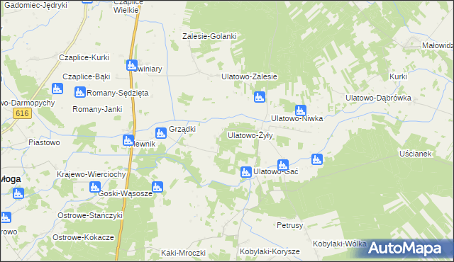 mapa Ulatowo-Żyły, Ulatowo-Żyły na mapie Targeo