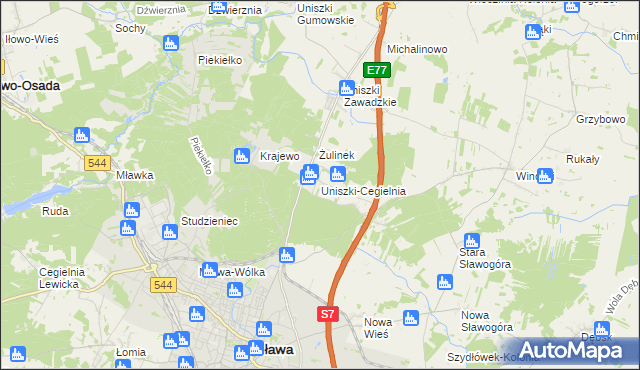 mapa Uniszki-Cegielnia, Uniszki-Cegielnia na mapie Targeo